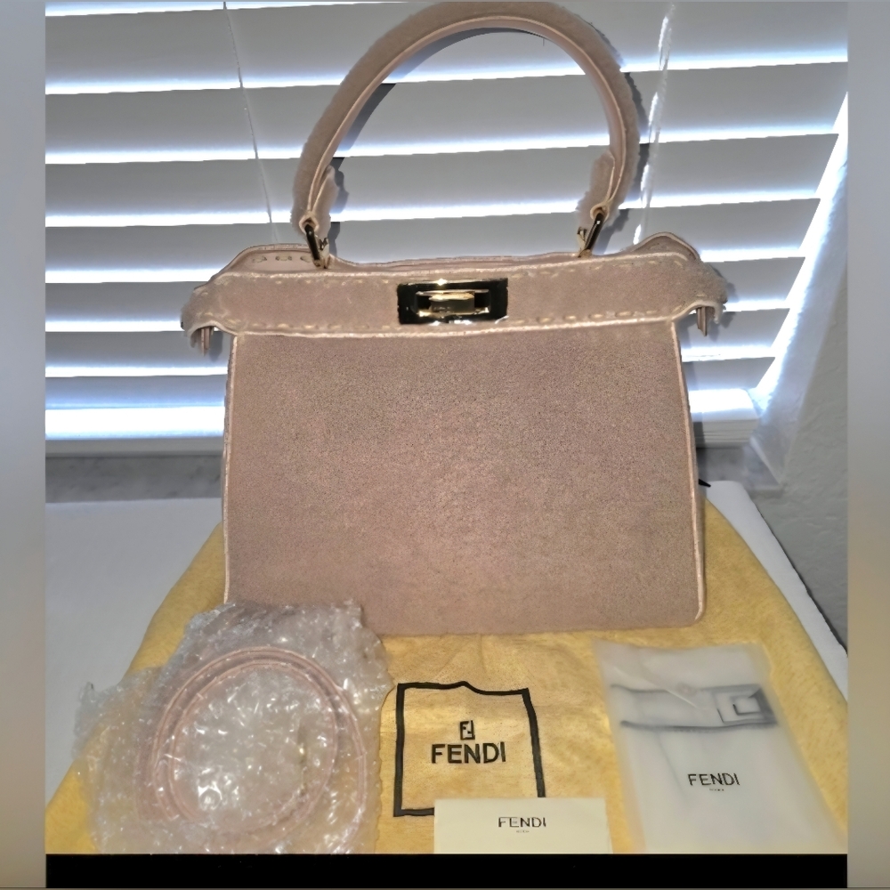 Fendi Pink Shearling Fur Women's Bag